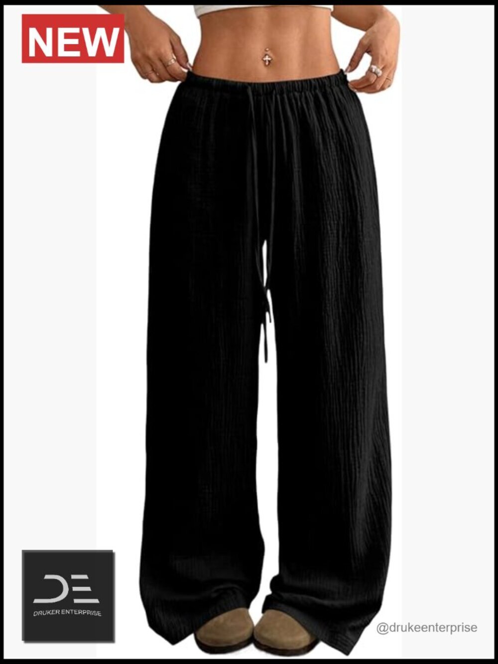Wide Leg Palazzo Pants Casual Lounge Trousers with Pockets